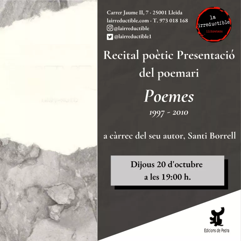 Recital i presentació del poemari "Poemes. 1997 – 2010"