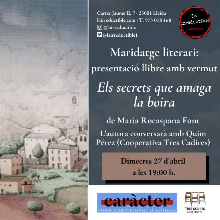 Maridatge literari: presentació del llibre "Els secrets que amaga la boira" i degustació de vermut