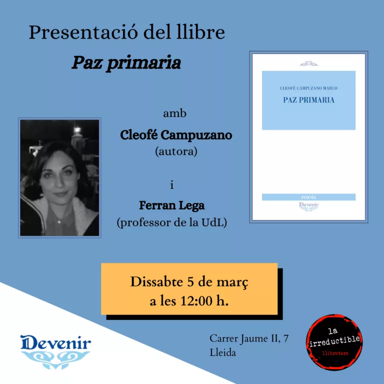 Presentació del llibre Paz primaria, amb la seva autora, Cleofé Campuzano