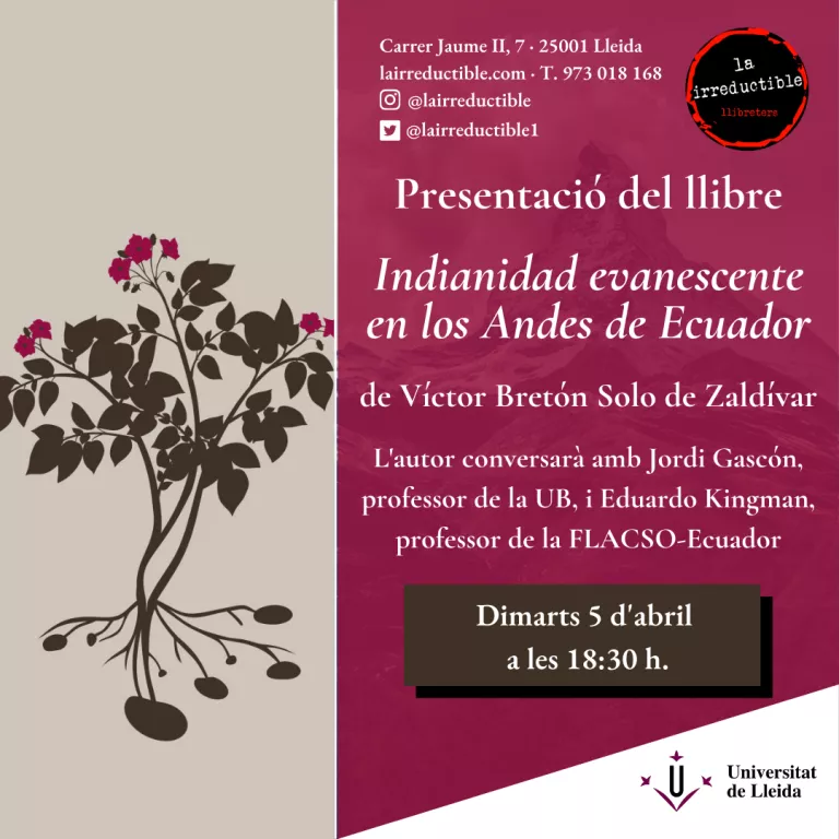 Presentació del llibre "Indianidad evanescente en los Andes de Ecuador"