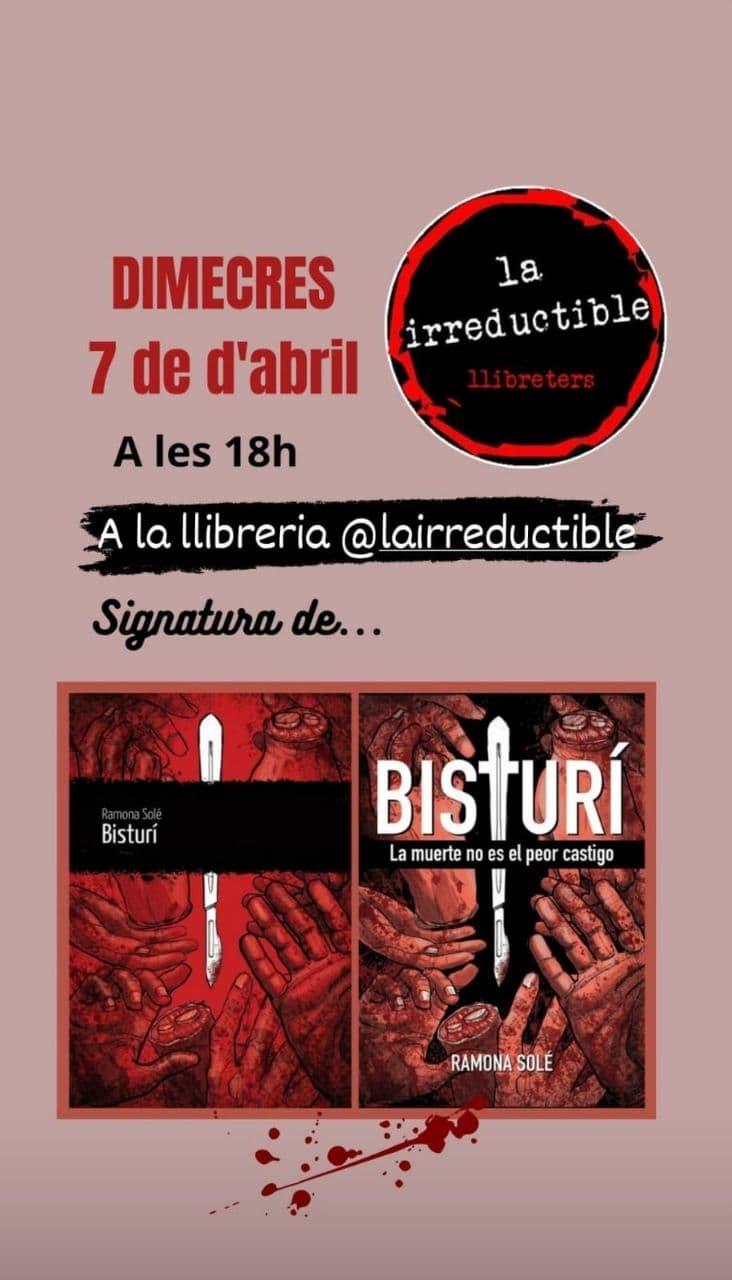 Signature del llibre Bisturí, de Ramona Solé