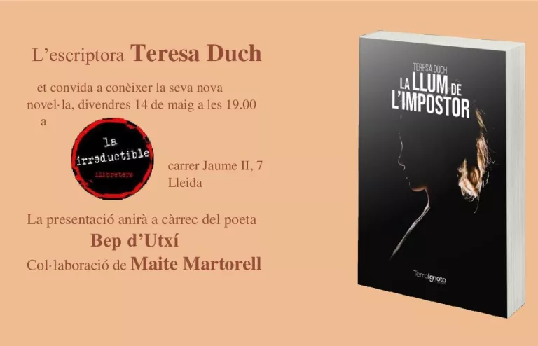 Teresa Duch presentarà el seu llibre La llum de l'impostor