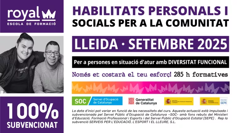 Nou curs a Lleida per alumnat amb diversitat funcional: “Habilitats personals i socials per a la comunitat”