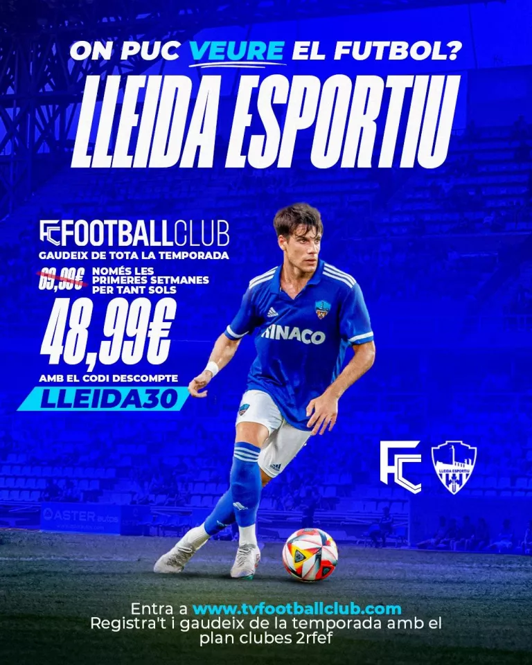 El Lleida Esportiu retransmetrà els seus partits en directe amb FootballClub