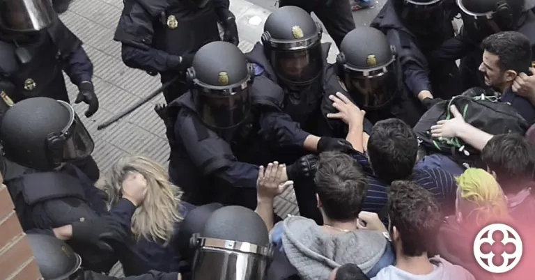 Violant Cervera durant el referèndum de l'1-O ©JuntsXCat Paeria