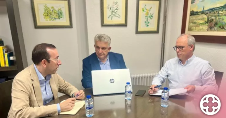 Xavier Palau a la reunió amb el president de la Cambra de Comerç de Lleida ©PP Lleida