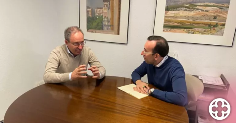 Xavier Palau a la trobada amb el gerent de Moventis ©PP Lleida