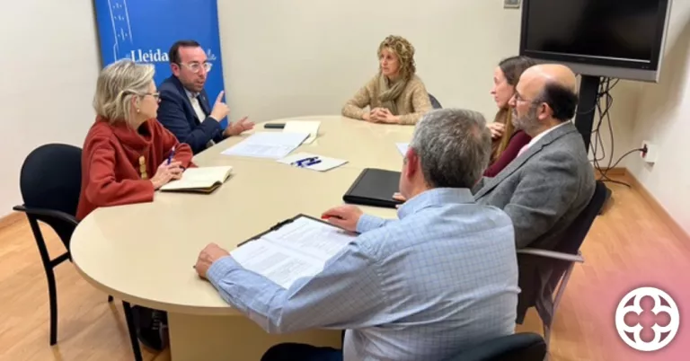 Xavier Palau en una reunió amb la Plataforma Horta Segura ©PP Lleida