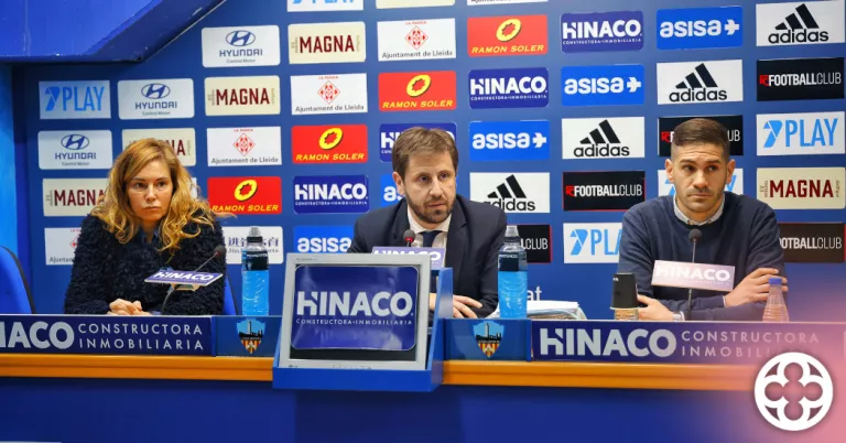 Roda de premsa del club en resposta a la Paeria ©Lleida CF