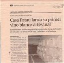 Casa patau treu el seu primer vi blanc artesanal